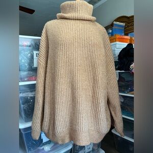 Elegant Caramel Turtleneck Sweater
